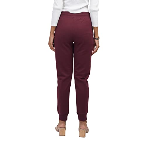 Image of EcoLove Women's Solid Poly-Cotton Interlock Ankle Length Track Pants