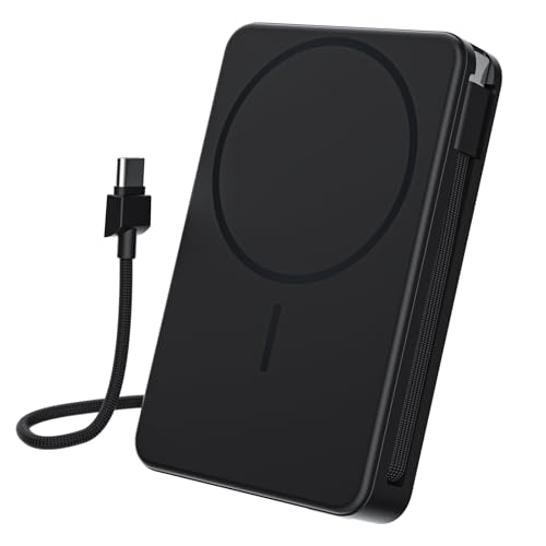 Magnetic Power Bank, 10,000mAh Wireless Portable Charger for Mag-Safe 15W Fast Charging, Battery...