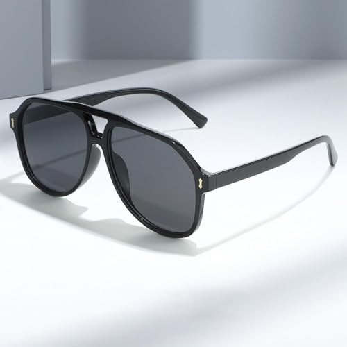 Lunettes de soleil rivets vintage et double pont au design surdimensionné exclusif - 2