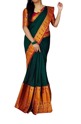 Image of SUPERLAXMI Self Design Kanjivaram Jacquard, Art Silk Saree