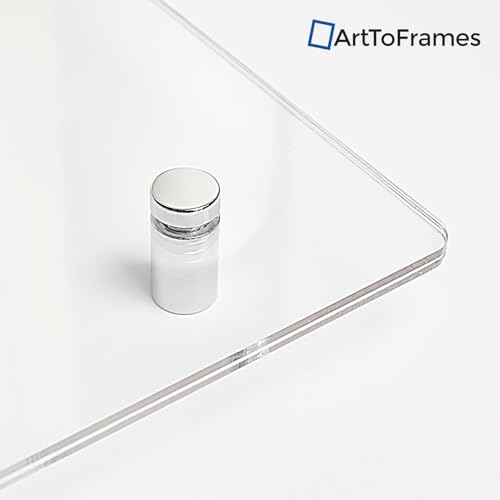 Image of ArtToFrames 13x19mm Polished Chrome Acrylic Standoff - 4 Pack with Screws and Anchors