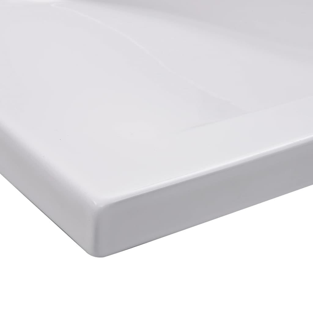 vidaXL - Lavabo empotrado (101 x 39,5 x 18,5 cm), color blanco