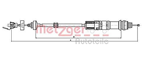 Commande d'embrayage Metzger 11.2199 pour réparer une pédale dure ou un câble cassé