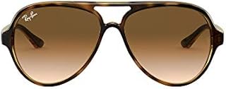 Ray-Ban RB4125 Cats 5000 Pilot Sunglasses, Light Havana/Clear Gradient Brown, 59 mm