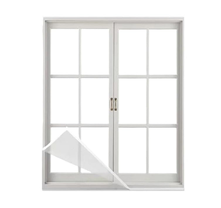 Mosquitera autoadhesiva blanca de 120x110 cm para instalar en ventanas de casa
