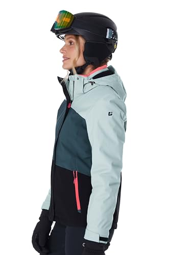 killtec Damen Skijacke/Funktionsjacke mit abzippbarer Kapuze und Schneefang KSW 67 WMN SKI JCKT, hellpetrol, 44, 41961-000
