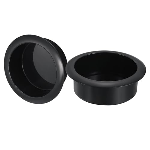 uxcell 2 piezas portavasos plástico para auto negro miniatura 1