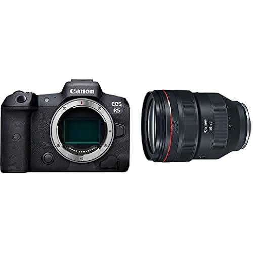 Canon EOS R5 Full-Frame Mirrorless Camera - 8K Video, 45 Megapixel Full-Frame CMOS Sensor, DIGIC X Image Processor, Up to 12 fps Mechanical Shutter (Body Only) with RF 28-70mm f/2L USM Lens