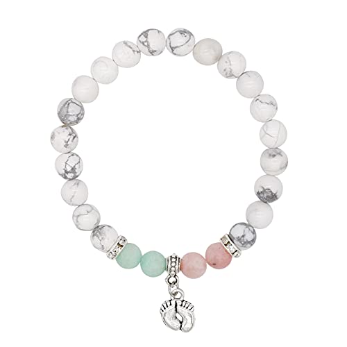 Miscarriage Bracelet Gifts for Mom Mother Loss Baby Infant Pregnancy, Encouragement Present, Memorial Gifts to Show Love, Sympathy, Bereavement, Friendship, One Size, howlite