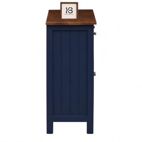 Image of Solid Wood Madrid Sideboard | Sideboard Cabinet (S) | Finish Premium Acrylic Midnight Blue
