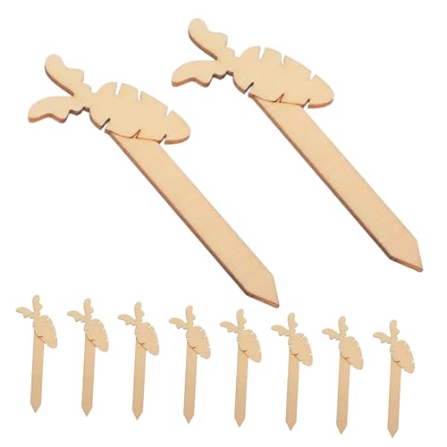 SHOWERORO Palitos De Zanahoria De Madera 10 Unidades Perfectos Para Proyectos De Bricolaje y De Fiesta