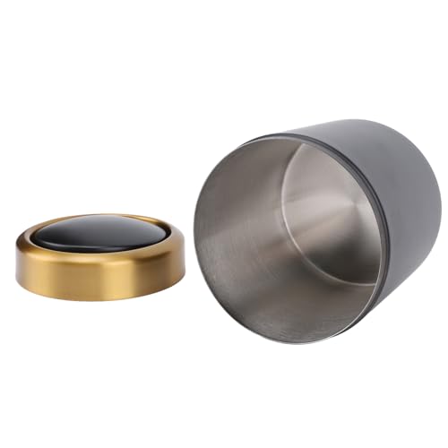 Bote de basura pequeño de acero inoxidable negro para mesa papelera con tapa 3
