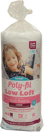 Fairfield Low-Loft Bonded 90 by 108-Inch Polyester Batting, Queen