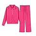 Rjognt Sets For Girls Outfit For 11-12 Toddler Boys Girls Half Zip 2 Piece Sweatsuits for Teens Kids Thumb Hole Sweatshirts and Jogger Sweatpants Sweat Set Fashion With Pockets Hot Pink