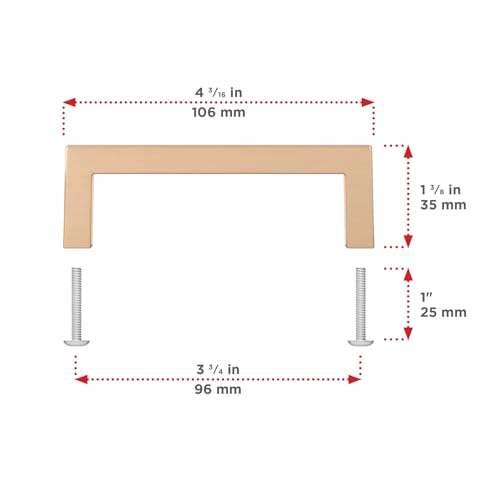 Image of Richelieu Lambton 3 3 /4-inch (96 mm) Champagne Bronze Cabinet Pull Handle
