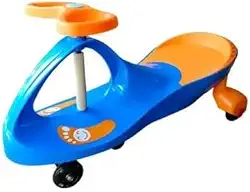 Carrinho Gira e Anda Azul com Luzes LED, Sistema de Movimento por Balanço sem Pedais ou Baterias, Capacidade 100kg, para Crianças e Adultos