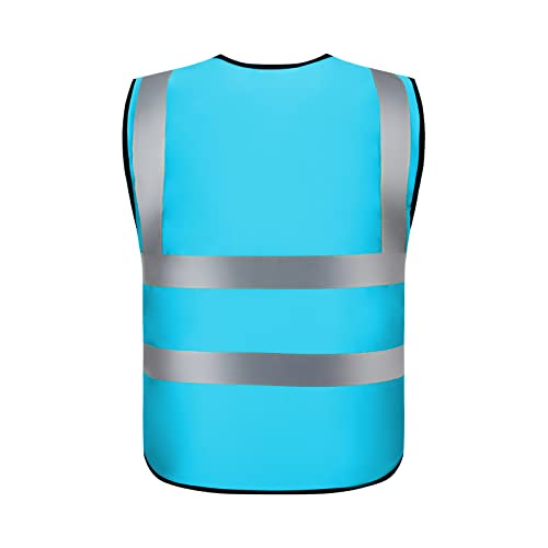 Reflective Vest Class 2 Safety Vests Ansi With 5 Pockets Zipper High Visibility Construction Uniform #TOP1