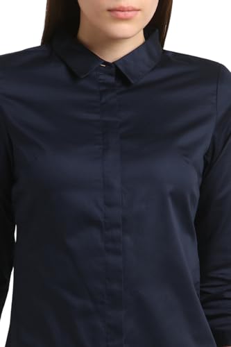 Image of Van Heusen Women's Regular Fit Solid 3 /4 Sleeve Cotton Rich Formal Shirt