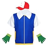 Coslover Anime Kids Adult Hoodie Jacket Shirt Gloves Hat Sets Cosplay Costume Blue, XX-Large