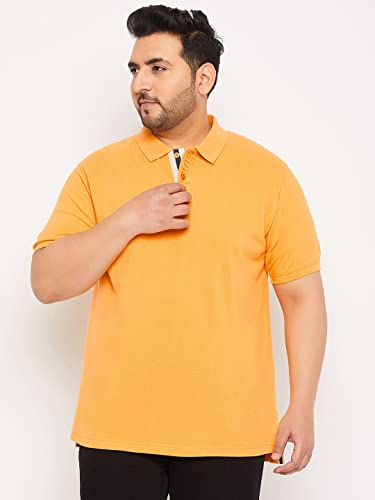 Image of Club York Men Cotton Blend Half Sleeve Polo Neck Solid Plus Size T-Shirt