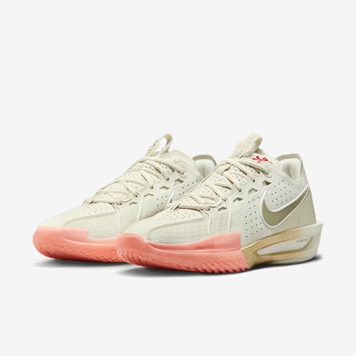 Image of Nike G.T. Cut 3 Basketball Shoes (DV2913-005, Sea Glass /Metallic Gold /University Red /Oil Green) Size 5