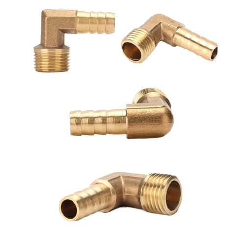 JUCMJXQEQ 1pcs Brass Hose Barb Fitting Elbow 6/8/10/12/16mm To 1/4 1/8 1/2 3/8"" BSP Male Thread Barbed Coupling Connector Joint Adapter (Size : 12mm Barb, Color : 1/2"")