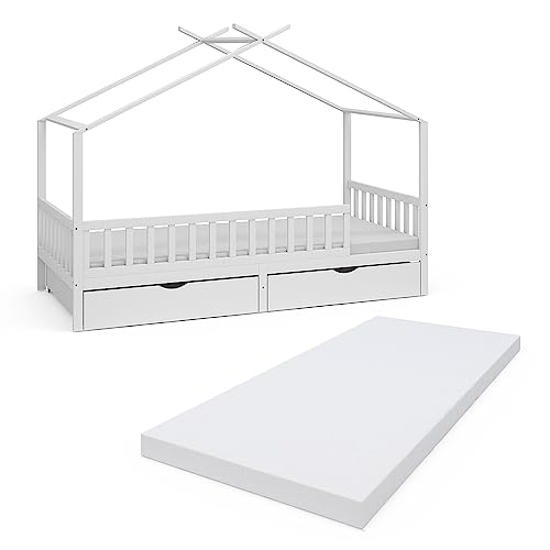 Oskar-Store Livinity Kinderbett Hausbett Einzelbett Franka Weiß modern...