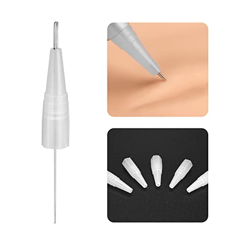 ATOMUS Juego de 100 agujas y puntas desechables para microblading 5R para tatuajes, maquina de maquillaje, labios, delineador de ojos