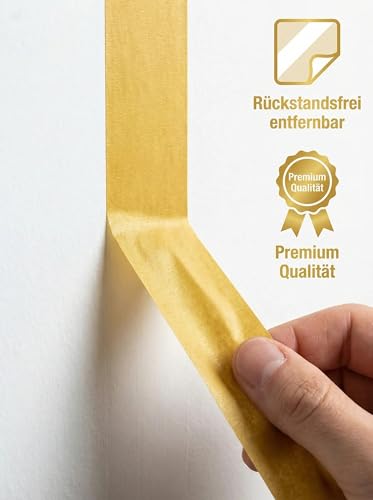 kip WASHI-TEC Ruban adhésif crêpé doré - 36 mm x 50 m - Ruban adhésif très fin pour l'intérieur et l'extérieur - Bords tranchants sans bavure - Haute adhérence – vue 5