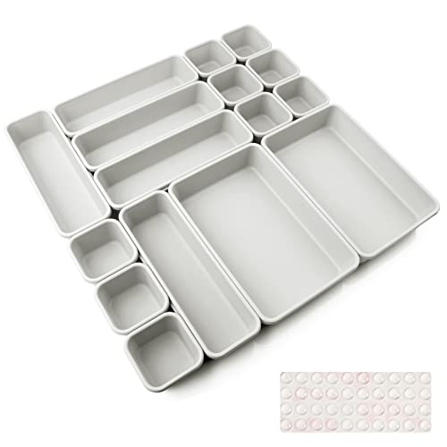 Cajones con 16 unidades, sistema de separación de especias, organizador de cajón, organizador de baño, juego de cajas con bola antideslizante de silicona Hemnes, cómoda, utensilios de cocina