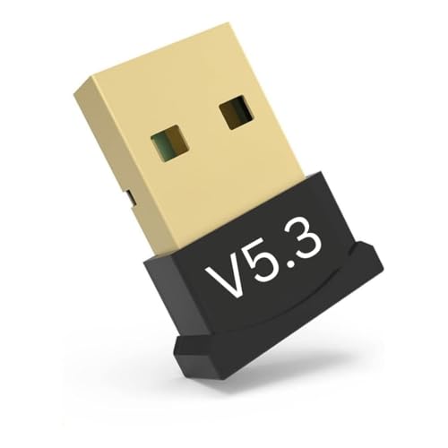 Image of USB Bluetooth Adapter for PC, 5.3 Bluetooth Dongle Receiver Windows 11 /10 /8.1 /7 for Desktop, Laptop, (USB Bluetooth Adapter)