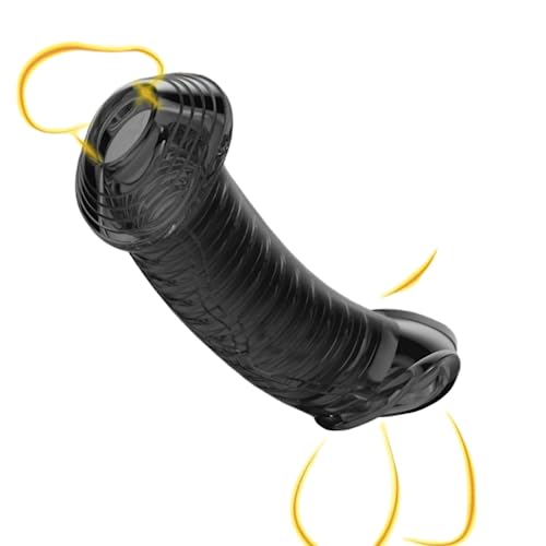 COOFINE Silicone Penis Rings Sheath Male Penis Sleeve Girth Reusable Penis Sleeve Extender Enlarger Enhancing for Adult Men