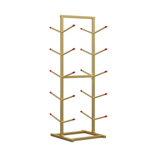 BXKCFYBSQ 4/5/6/7-Layer Skateboard Rack Floor Stand,Surfboard/Skiboard Display Rack,Double-Sided Sports Equipment Shelf,for Homes Garages Clubs Skate Shops(Gold,110x45x37cm)