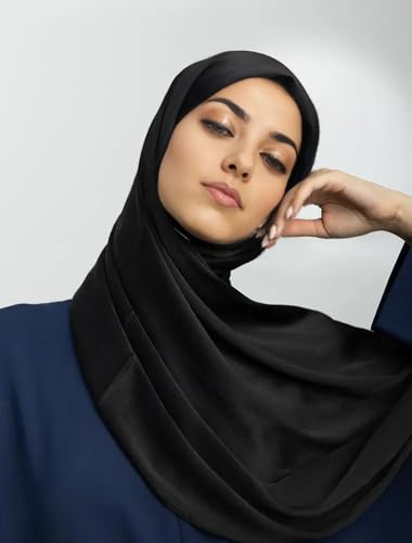 Image of Premium Muna Satin Hijab | Pack of 3 | 200 cm x 70 cm | Elegant Choice for All Occasions - Parties, Weddings & Festivals |