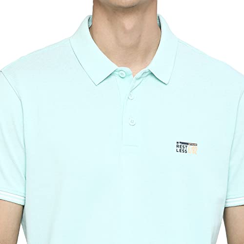 Image of Spykar Men's Slim Fit Polo Neck Half Sleeve Solid Casual T-Shirt