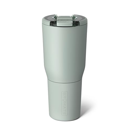 BrüMate Nav 35oz 100% Leak Proof Insulated Travel Tumbler with Magnetic BevLock™ Lid - Double Wall Cup-Holder Friendly Stainless Steel Mug (Sage)