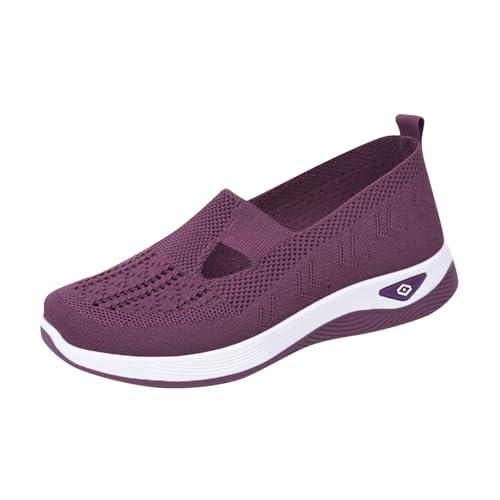 Zapatillas Mujer Fascitis Plantar Calzado Fascitis Plantar Mujer Ancho Especial Zapatillas Deportivas Ortopedico Sin Cordones Transpirables Antideslizantes Zapatos Deporte Malla Cómodas Verano