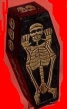 Wooden Coffin Box Skeleton Halloween Stash Box