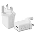 2 Pack 5V 2A USB Plug Adapter UK, 10W Fast USB Wall Charger, Compact 1-Port Phone Charger Plug for Smartphone, Tablet, Speakers, Mirror Lights, Travel, 100-240V Wide Voltage, White