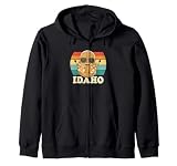 Funny Idaho Potato Sunglasses Vintage Distressed Tee Zip Hoodie