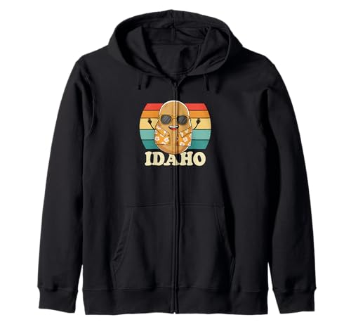 Funny Idaho Potato Sunglasses Vintage Distressed Tee Zip Hoodie