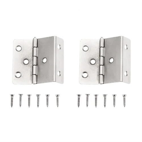 HKVTVCYPYA 10Pcs Bronze/Silver Box Hing with Screw Three Folding Hinge Hardware for Door/Cabinet/Furniture/Jewelry Chest(Silver)