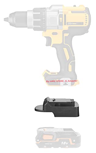 X-Adapter 1x Adapter for DeWalt 20v MAX XR Cordless Tools Works On Ridgid 18v (Not Advanced) Batteries- Adapter Only, Black (LQ-DW)