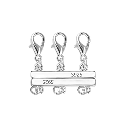 Weißgold plattierte Halskette Schichtverschlüsse Halskettenverbinder Mehrere Stränge Verschluss, Halskettentrenner zum Schichten, Halskette mit mehrschichtigem Gliederverschluss Cover