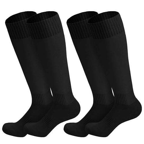 Cooraby 2 Pairs Kids Football Socks Children Sports Football Socks Breathable Sports Training Accessories Socks