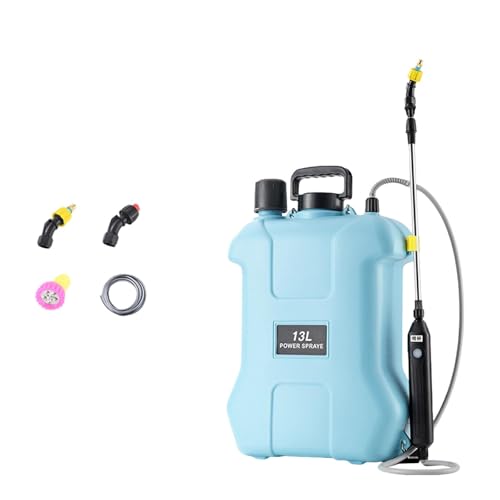 FytStycale Pulverizador de Mochila eléctrico con Varilla Ajustable, riego agrícola y 3 boquillas de nebulización, 13l Azul