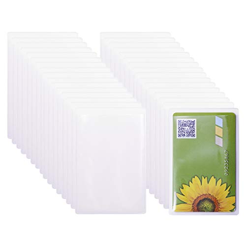 Tupalizy 3.6 x 2.3 Inches Plastic Clear Card Holder for Bank Credit ID Card Waterproof Card Protectors Sleeves for Social Security Card Medicare Card Business Card Paper Card Insurance Card (80PCS)