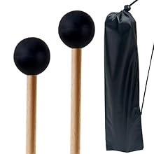 Premium Quality Material: Made with a sturdy black rubber head and a smooth wooden handle, this mallet is designed for durability and precision in every strike Versatile Use: Designed for percussion instrument mallets, glockenspiel, xylophone, bell, ...