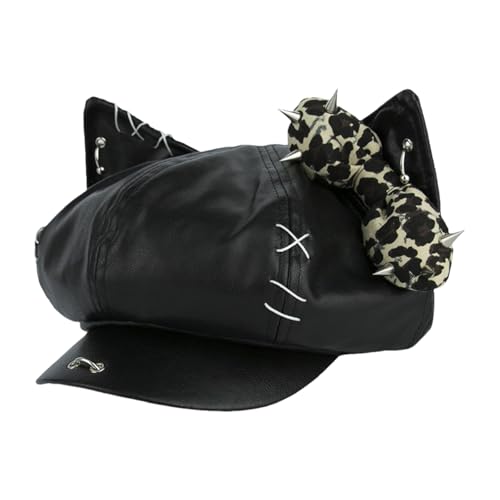 Chapeau newsboy pour femme avec rivets style rock et bowknot y2k