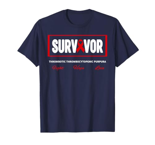 TTP Survivor Thrombotic Thrombocytopenic Purpura Awareness T-Shirt, Men, Navy Blue, Medium